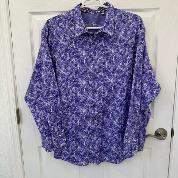 Robert Graham Other - Robert Graham Shirt Mens 3XL Purple Geometric Button Up Long Sleeve